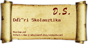 Déri Skolasztika névjegykártya